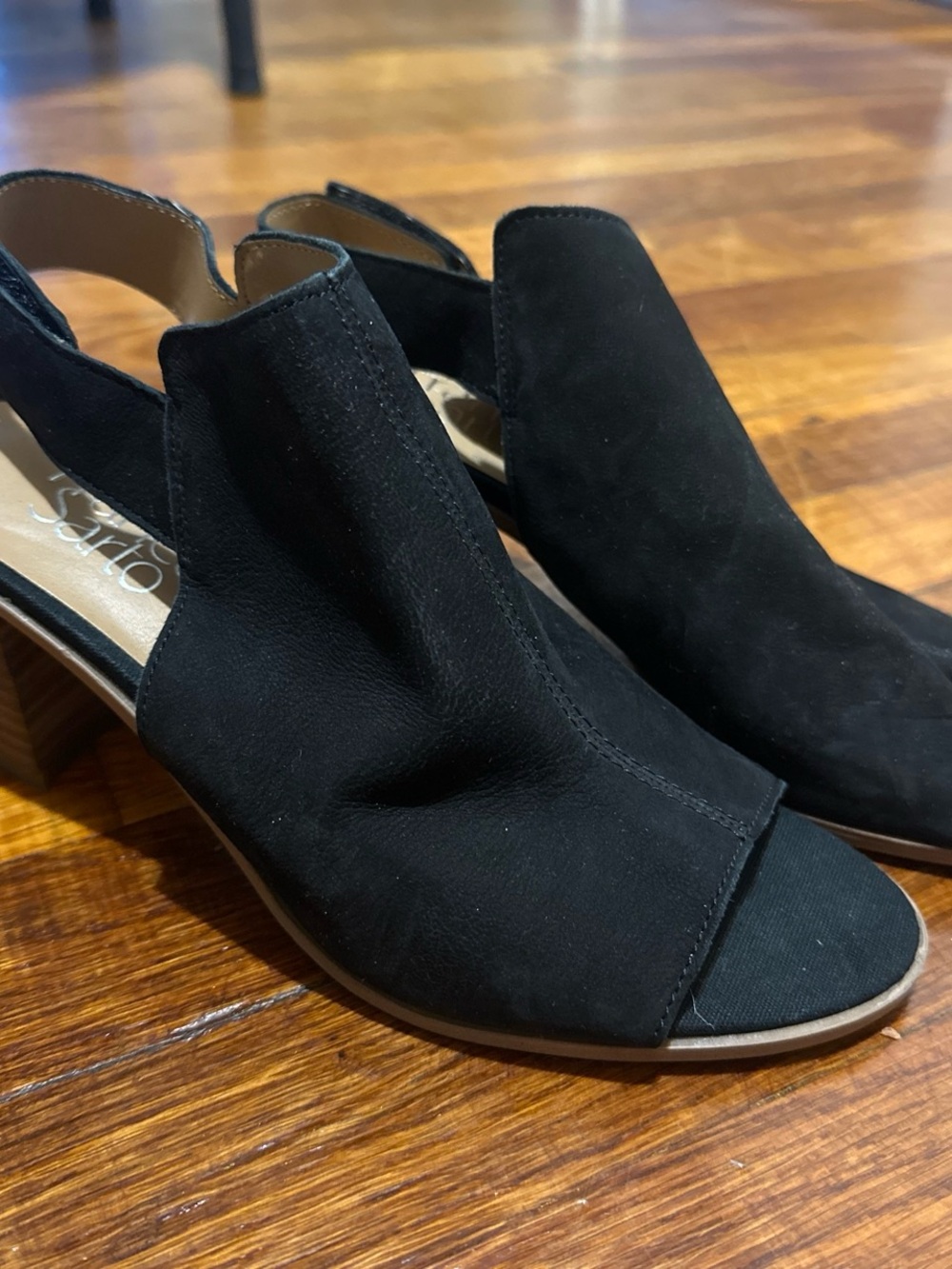 Franco Sarto Black Open-Toe Slingback Heeled Sandal - Women